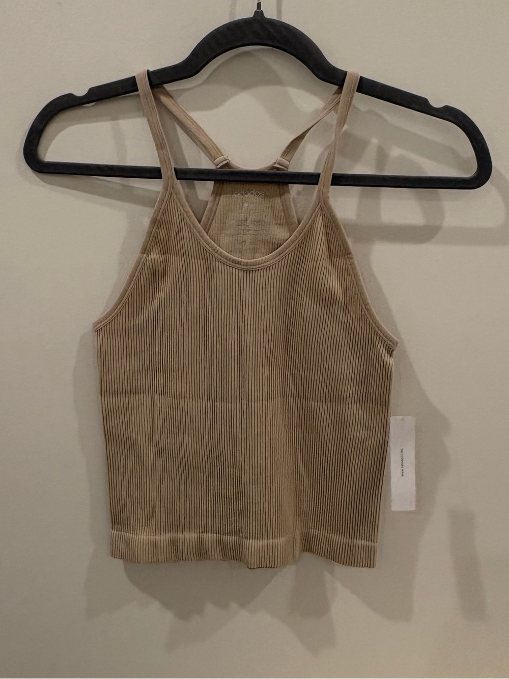 Ribbed Racerback Tank Top - Tan